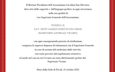 Nomina  segretario generale vicario