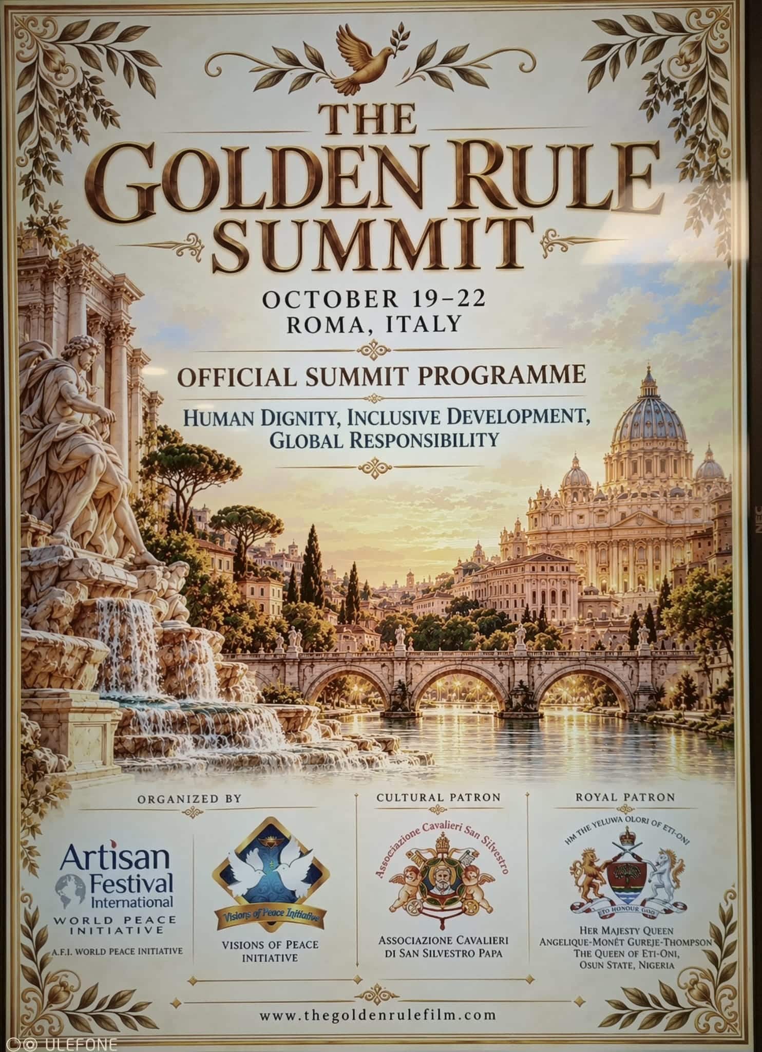 Al momento stai visualizzando The Golden Rule Summit 2026: a Roma una riflessione globale su dignità, dialogo e responsabilità